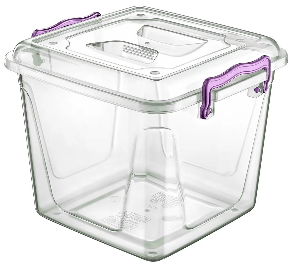 Cutie din plastic transparent cu capac, 27x25x21.5 cm