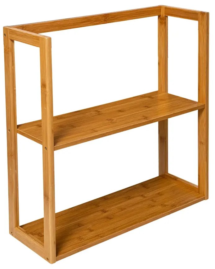 Etajera modulara din bambus 2 nivele 57x20x60 cm Natur