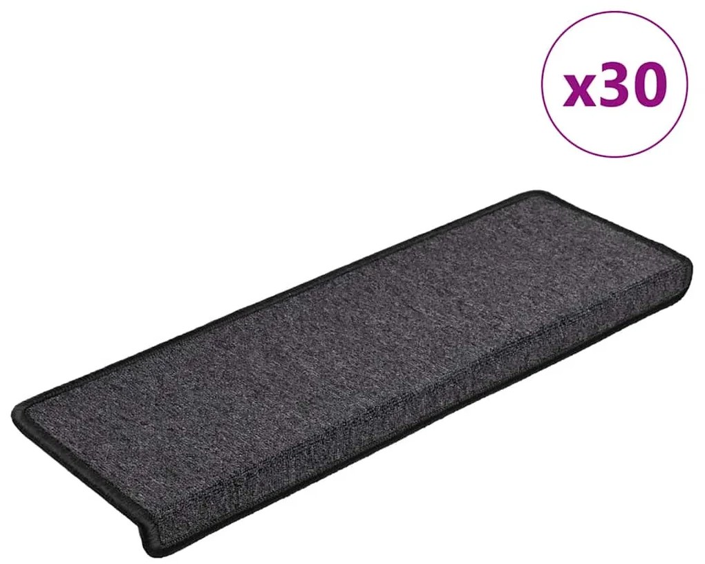 vidaXL Covorașe scară 30 buc 65x21x4 cm Antracit
