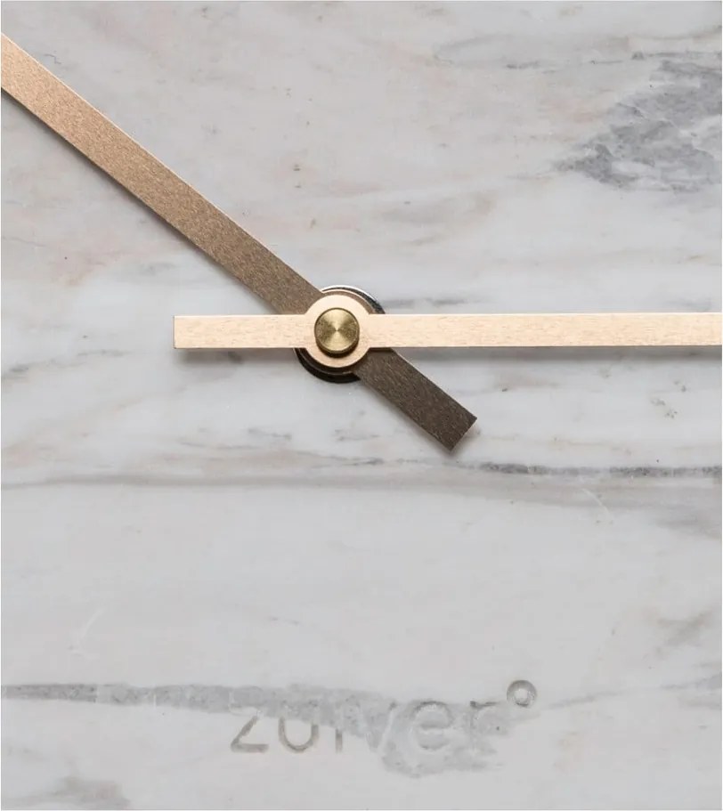 Ceas de perete din marmură Zuiver Marble Time, alb