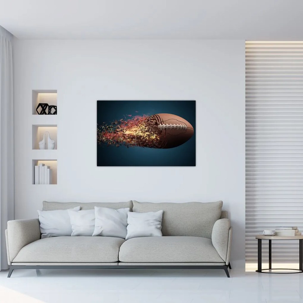 Tablou - Minge de ruggby în acțiune (90x60 cm)