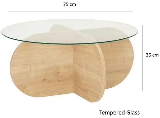 Măsuță de cafea BUBBLE 35x75 cm maro/transparent