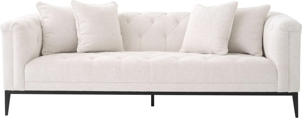 Canapea fixa design LUX cu aspect Chesterfield Cesare, lyssa off-white