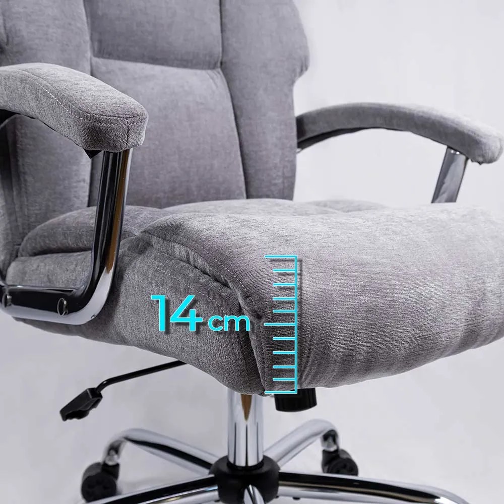 Scaun directorial din stofă cu bază metalică și arcuri OFF 709 gri