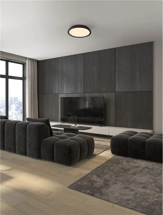 Lustra LED aplicata stil modern FELICIA negru 45cm