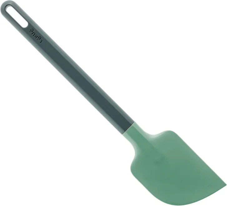 Spatula Lekue 1010186, 28,5 cm, Rezistenta la zgarieturi, 4/220 °C, Margine flexibila, verde
