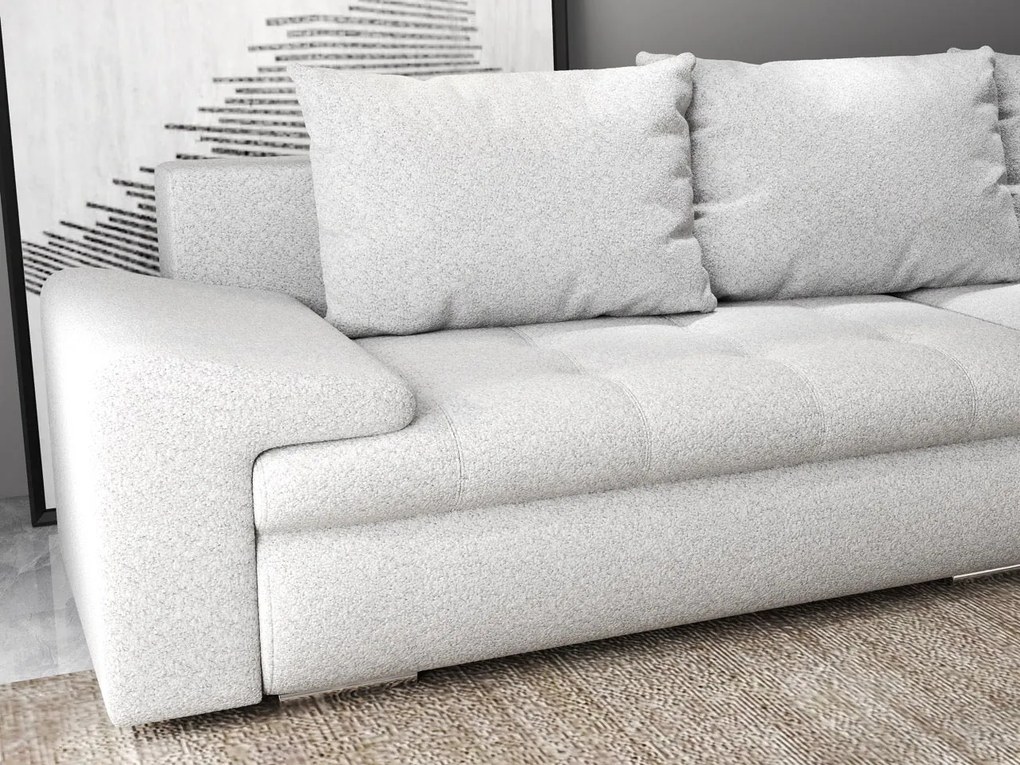 Colțar extensibil dumonde cu ladă de depozitare si sezut confortabil din spuma high-density, Leonardo Euphoria Dove 260x185 cm II