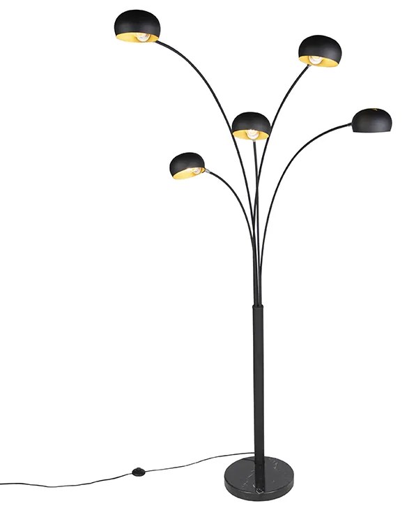 Lampa de podea de design neagră cu 5 lumini - Sixties Marmo