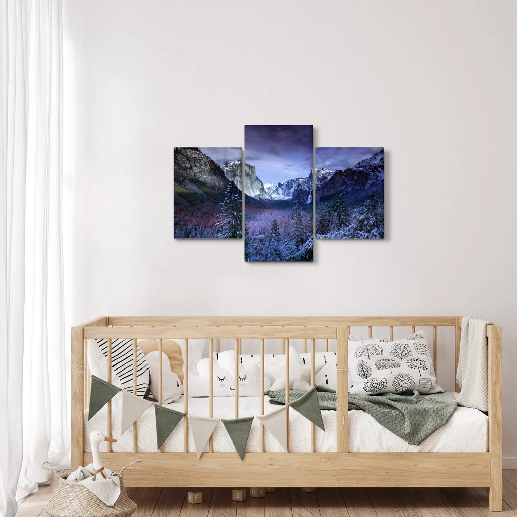 Tablou cu peisaj montan iarna (90x60 cm)