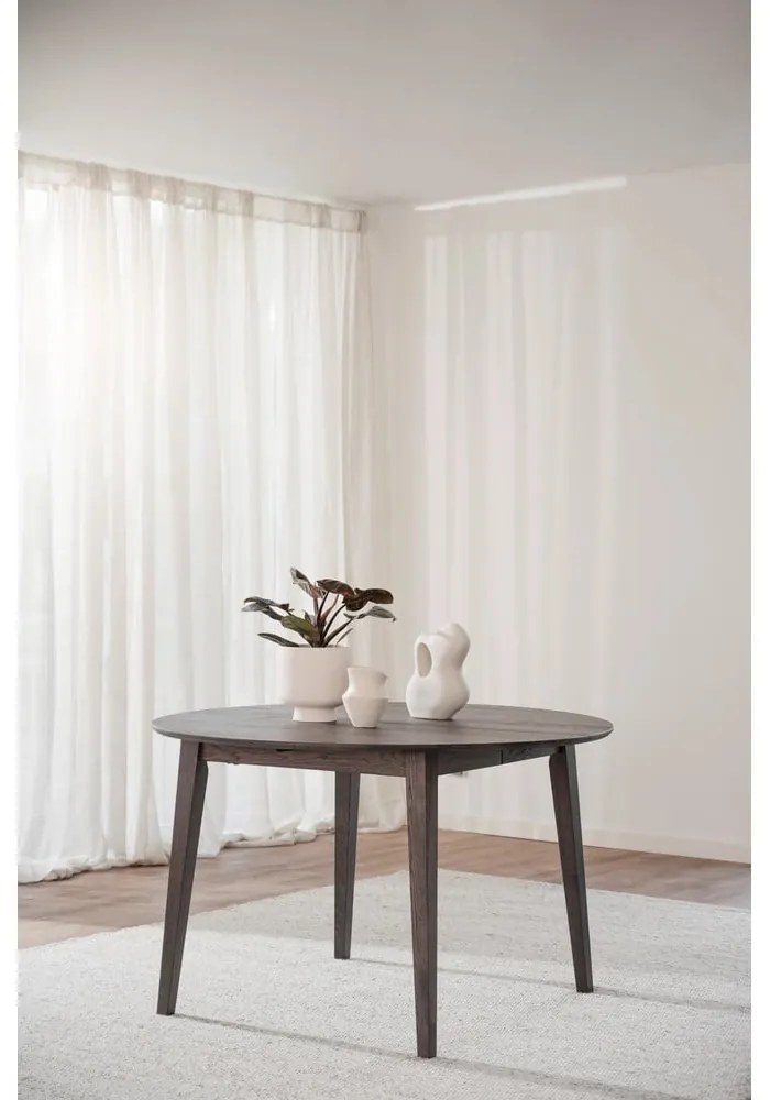Masă de dining rotundă extensibilă din lemn de stejar ø 120 cm Filippa – Rowico
