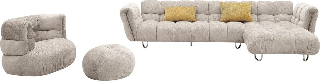 Coltar dumonde cu sezut confortabil din spuma high-density Luxe 330x104 cm