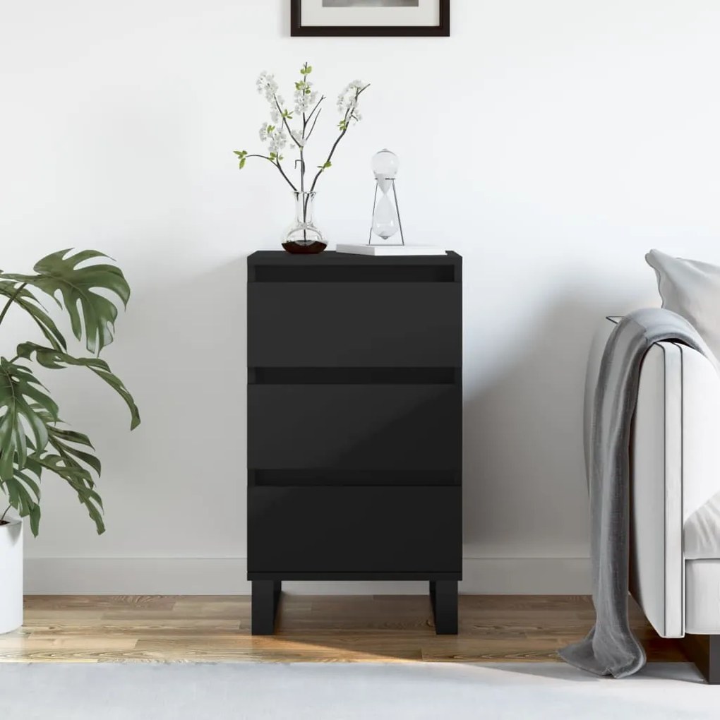 831101 vidaXL Servantă, negru, 40x35x70 cm, lemn prelucrat