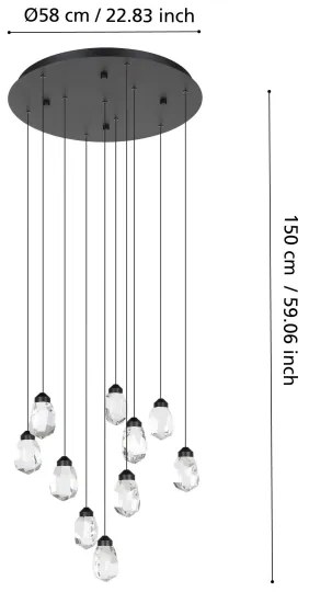 Lustră LED dimabilă pe cablu Eglo 390412 SINDICAT 10xLED/3W/230V 3000K