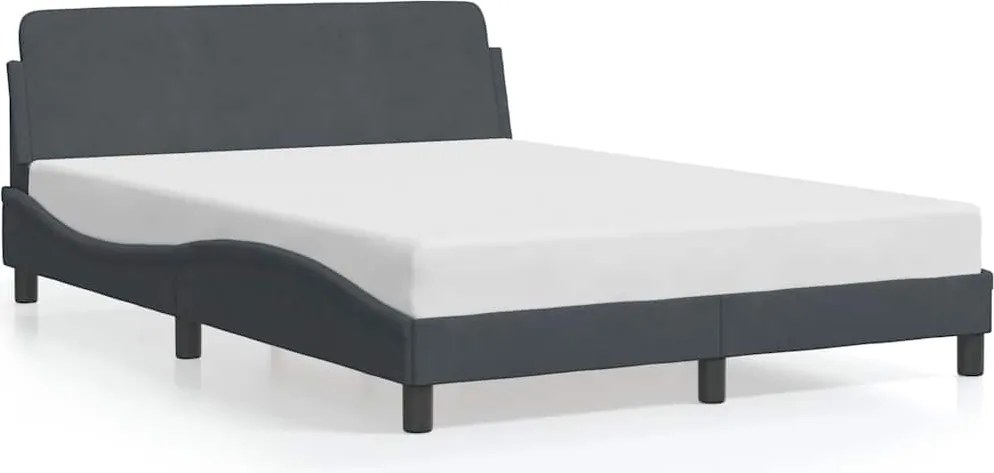 vidaXL Cadru de pat, Dover, gri închis, 140x190 cm, catifea