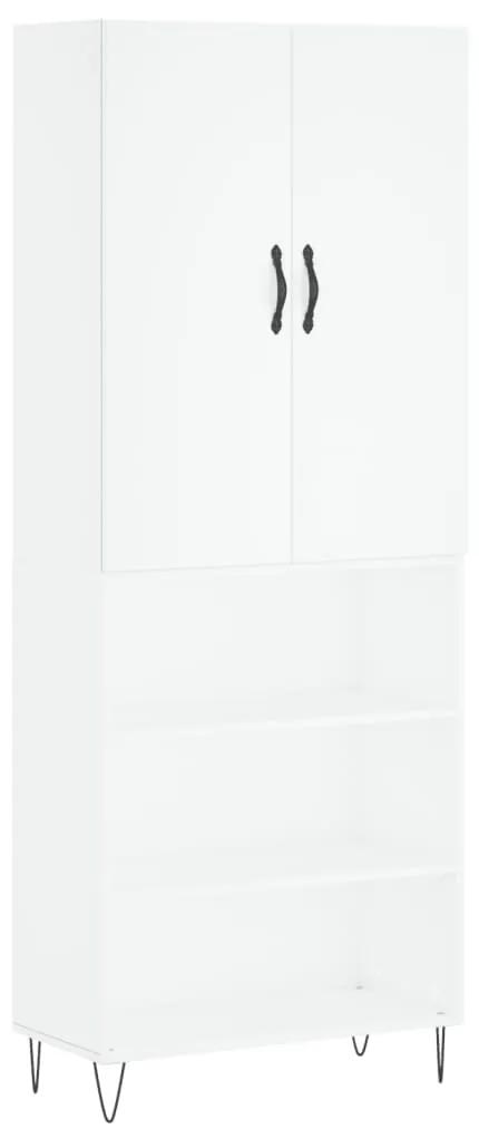 3198113 vidaXL Dulap înalt, alb, 69,5x34x180 cm, lemn compozit