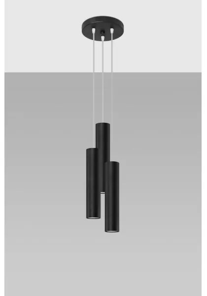 Lustră pe cablu LAGOS 3xGU10/40W/230V neagră Sollux SL.1079