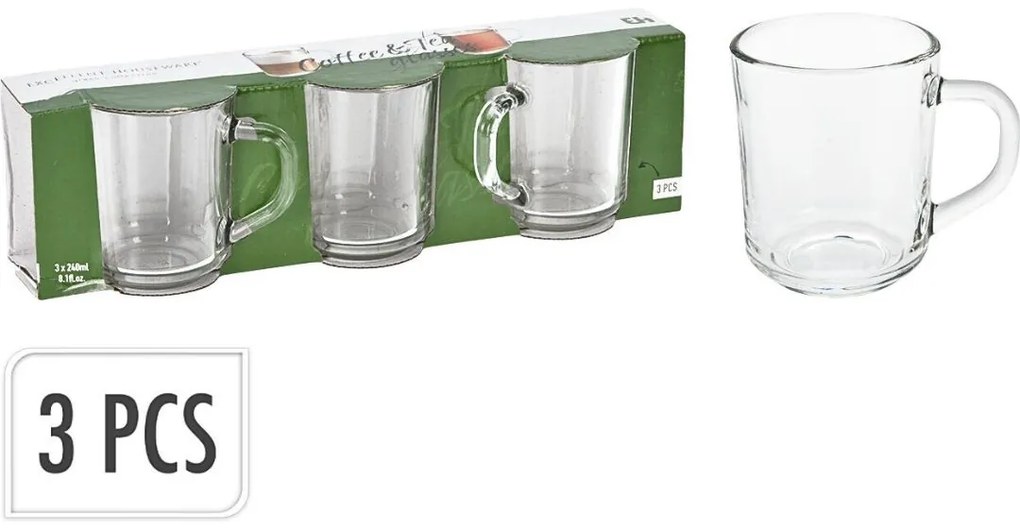 Set 3 căni pentru cafea 240 ml