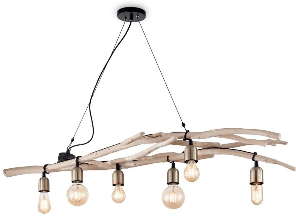 Lustra design deosebit lemn natur DRIFTWOOD SP6 180922