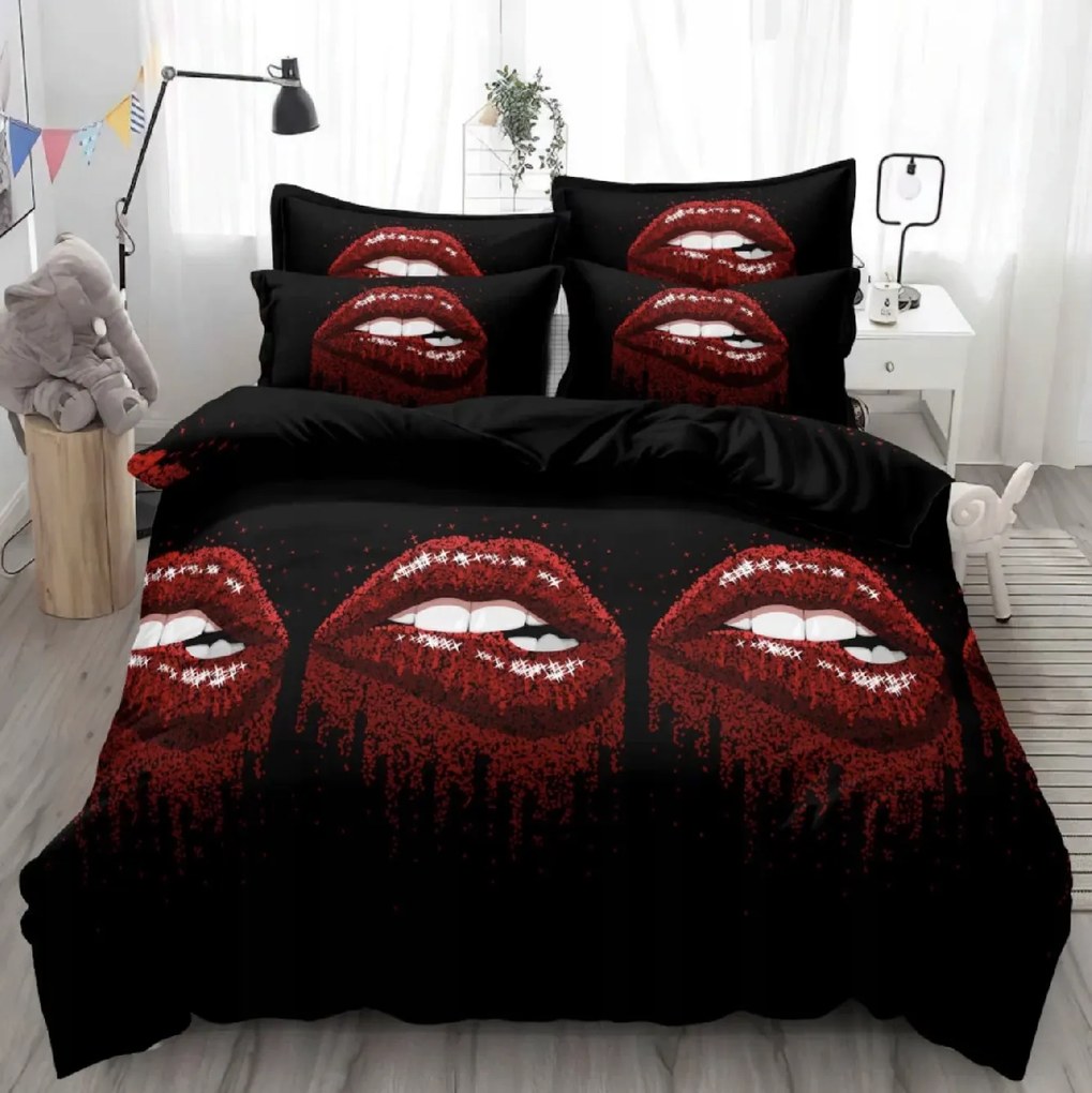 Lenjerie de pat din microfibra ROUGEA negru Dimensiune lenjerie de pat: 70 x 80 cm | 140 x 200 cm