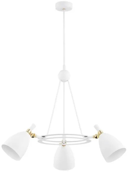 Lustră pe tijă CHARLOTTE 3xE27/15W/230V albă/aurie Argon 6148