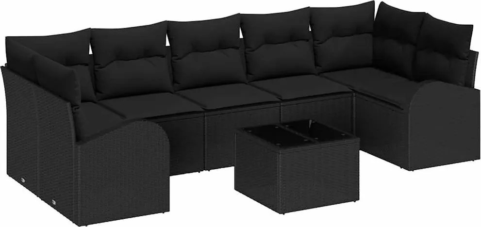 vidaXL Set de canapele pentru grădină Negru 55 x 55 x 37 cm poliratan
