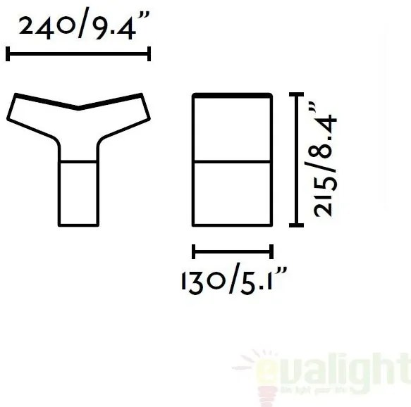 Stalp de exterior modern inaltime 21,5cm cu protectie IP44 TAU 74446