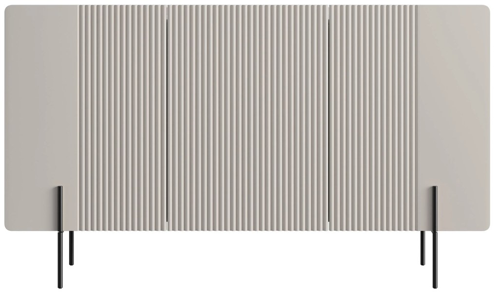 Comodă Malmi 150 cm cu 3 uși - cașmir / picioare negre