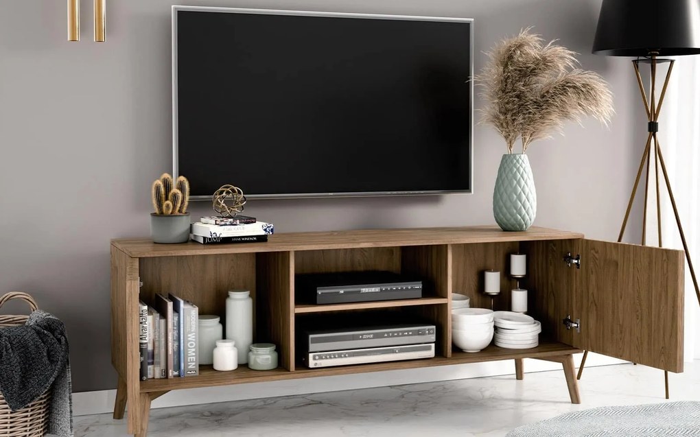 Comodă TV lemn masiv Sia Nature, 150 × 40 × 52 cm