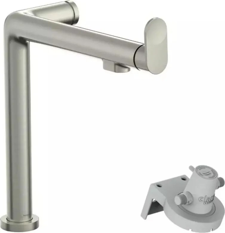 Baterie bucatarie monocomanda si sistem filtrare crom periat Hansgrohe Aquittura M91 240 cu 1 jet
