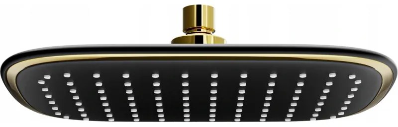 Mexen D-49 pălărie de duș 25x19 cm, neagră/aurie - 79749-75