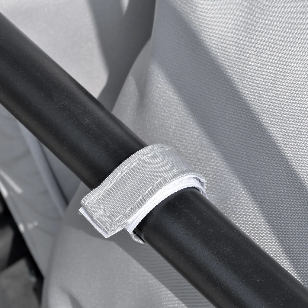 Balansoar de Gradina Outsunny 3 Locuri cu Acoperis Rabatabil Convertibil Pat Poliester Crem 209 cm x 114 cm x 170 cm