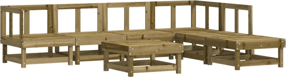vidaXL Set mobilier de grădină, 7 piese, lemn de pin tratat