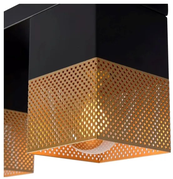 Plafonieră Lucide 21123/02/02 RENATE 2xE27/40W/230V auriu/negru