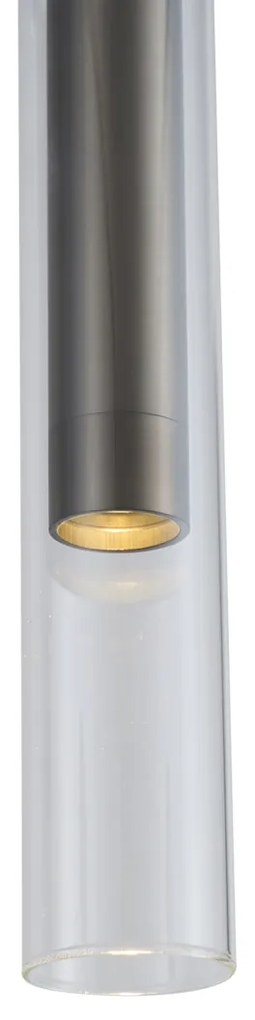 Spot modern gunmetal cu sticlă transparentă pentru sistem de șină monofazat - Slimline Loyce