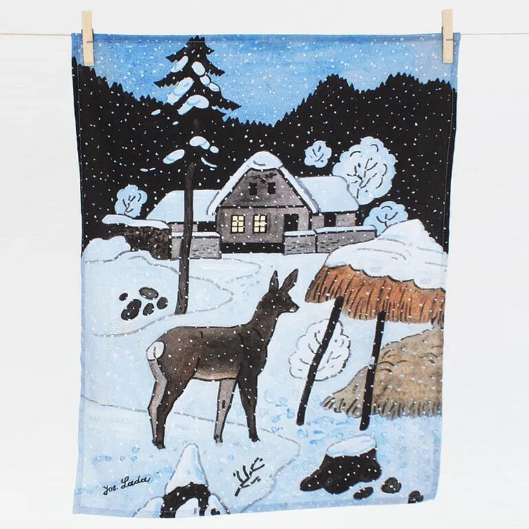 Prosoape de bucătărie din bumbac Matějovský LADA, Căprioară + Iepure, 50 x 64 cm, 2 buc