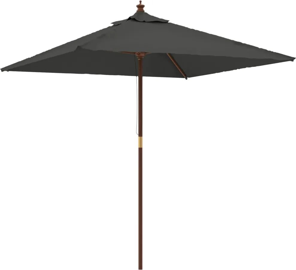vidaXL Umbrelă soare de grădină stâlp din lemn antracit 198x198x231 cm