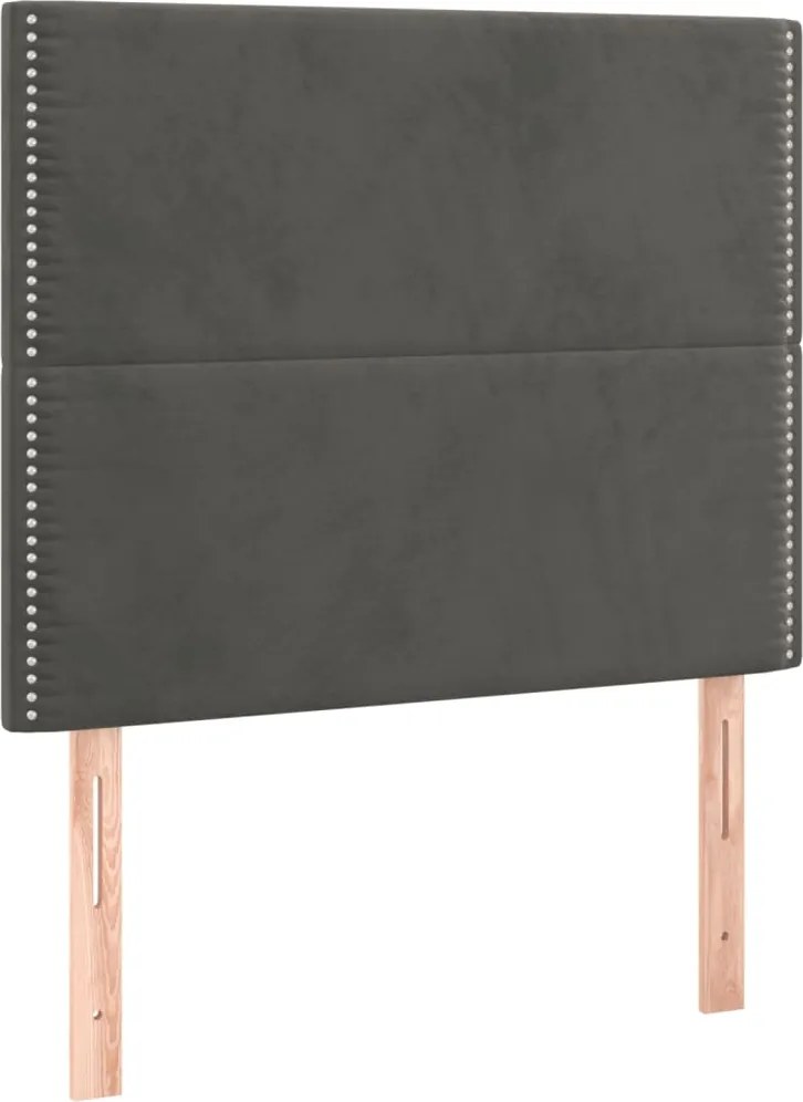 vidaXL Tăblie de pat gri închis 100x5x118/128 cm catifea