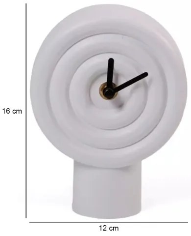 Ceas de masă ceramic, 16 cm, alimentare 1x AA, alb