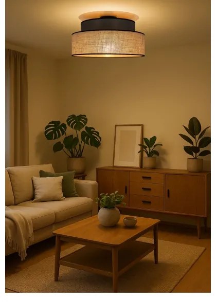 Plafonieră BOHO 1xE27/60W/230V maro/bej