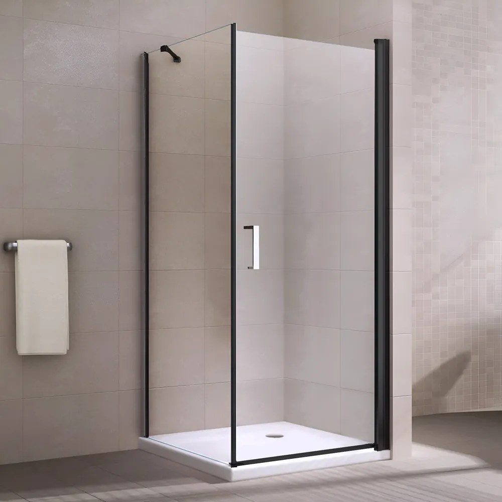 Rubio Negru Cabină de duș 80x80, 195cm, 6mm