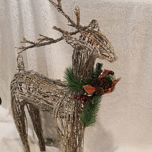 Statueta Ren din nuiele, 100 cm