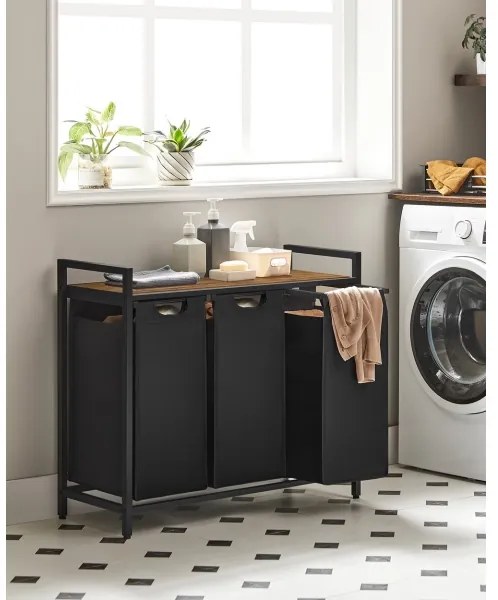 Coș pentru rufe REX maro/negru