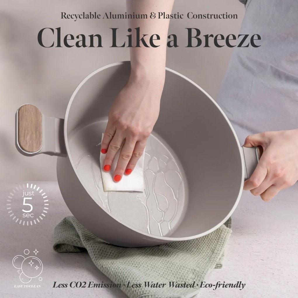 Set oale si tigai 15 piese Nordic Taupe Berlinger Haus BH 8344, gri, antiaderente, compatibile inductie