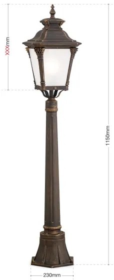 Orion - Lampă de exterior AIKO 1xE27/60W/230V 115 cm IP23 bronz/patină