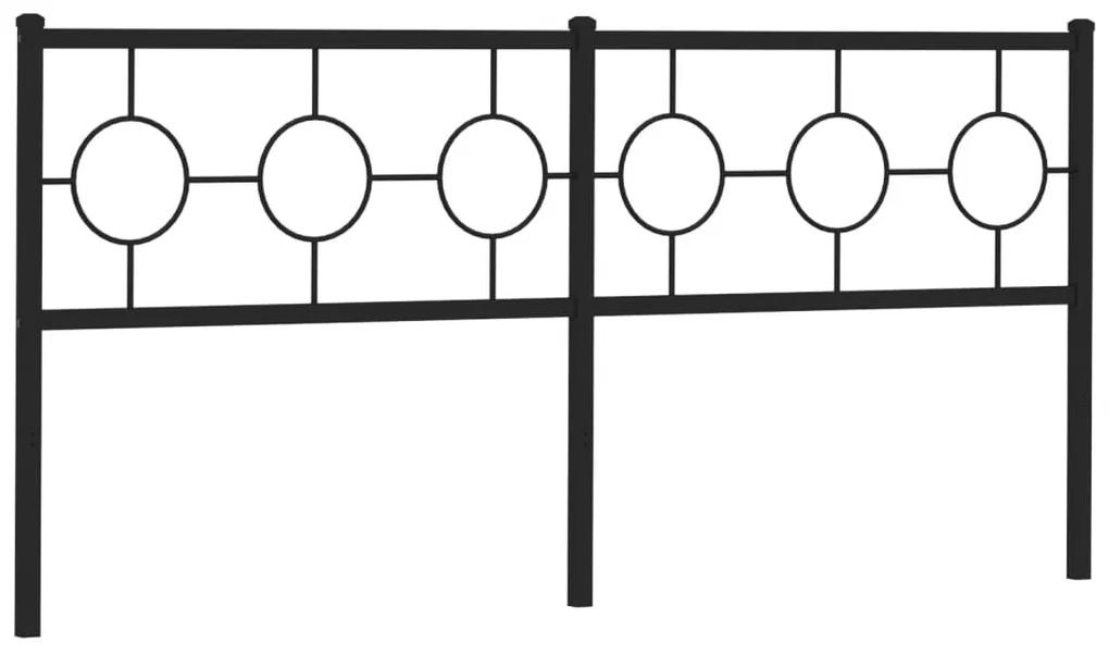 376262 vidaXL Tăblie de pat metalică, negru, 180 cm