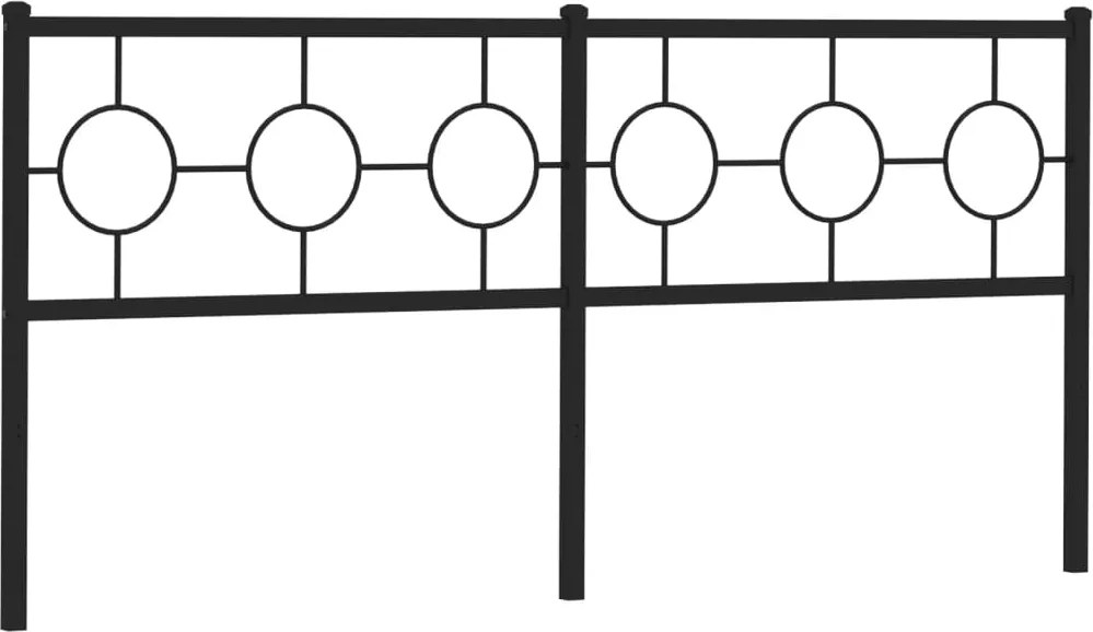 vidaXL Tăblie de pat de schimb metalică, negru, 180 cm
