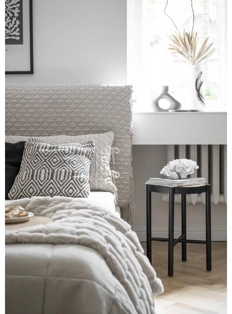 Pat matrimonial bej tapițat și somieră 160x200 cm Sleepy Luna – Miuform