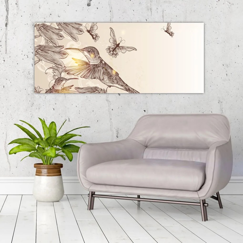 Tablou - Colibri (120x50 cm)