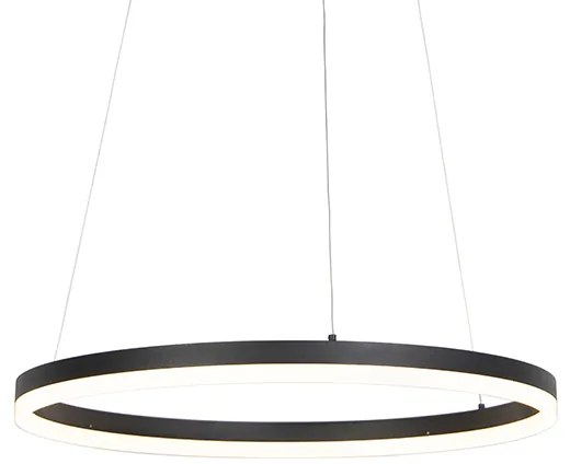 Lampă suspendată de design neagră 60 cm cu LED inclus cu dimmer în 3 trepte - Anello