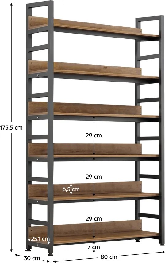 Raft, stejar închis/negru, JANEL TYP 2